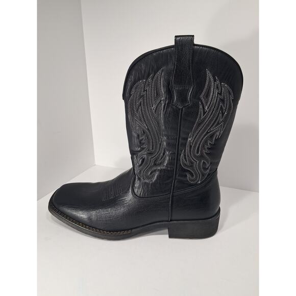 Jousen Cowboy Boots Color Black / Stitching White Grey Size 12 main image 7